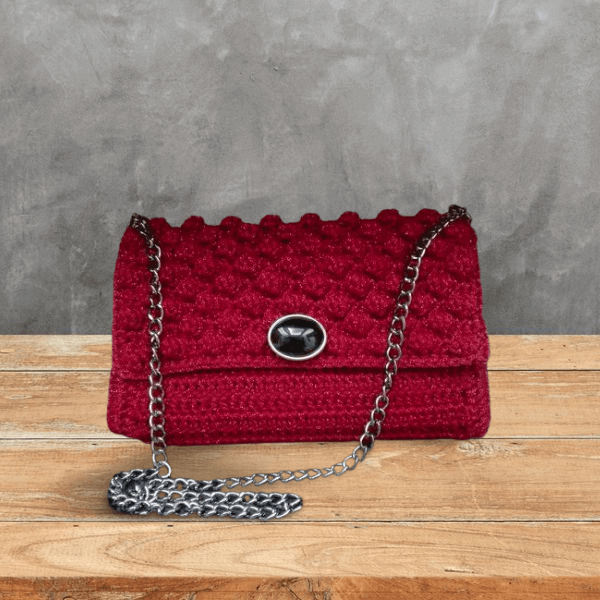 Πλεκτή Τσάντα με Bobble Πλέξη