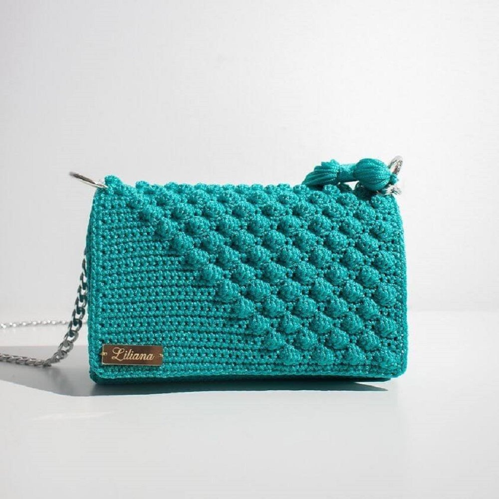 Πλεκτή Τσάντα με Bobble Πλέξη