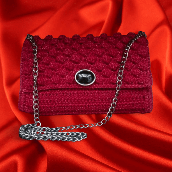 Πλεκτή Τσάντα με Bobble Πλέξη