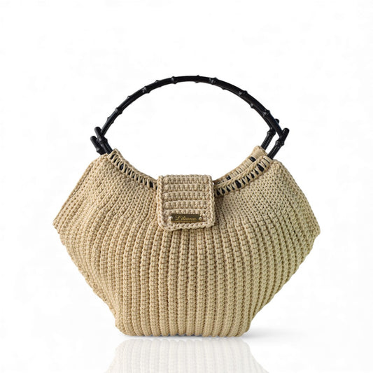 Χειροποίητη Τσάντα Με Κοκάλινα Χερούλια