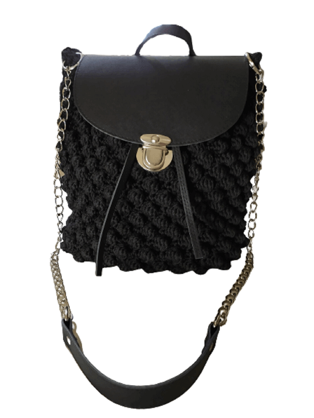 Πλεκτή Τσάντα Backpack με Bobble Πλέξη