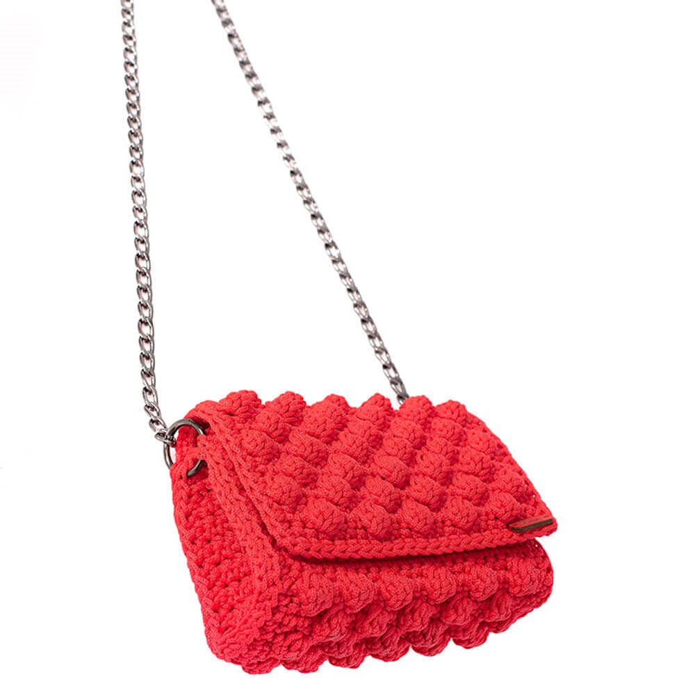 Πλεκτή Τσάντα με Bobble Πλέξη