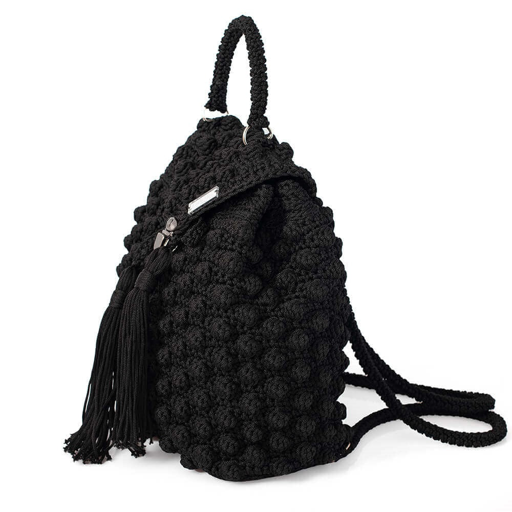 Πλεκτή Τσάντα Backpack με Bobble Πλέξη